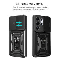 Outdoor Panzer Hülle für Samsung Galaxy S26 Ultra mit Kameraschutz Ringhalter Schwarz