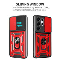 Outdoor Panzer Hülle für Samsung Galaxy S26 Ultra mit Kameraschutz Ringhalter Rot