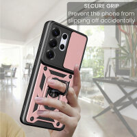 Outdoor Panzer Hülle für Samsung Galaxy S26 Ultra mit Kameraschutz Ringhalter Rosegold