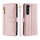 Handykette Samsung Galaxy S26 Hülle mit Band Handyhülle Kartenfächer PU Leder Umhängetasche in Rosa