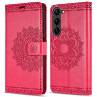 Hülle für Samsung Galaxy S26 5G Wallet Case Kartenfächern & Standfunktion in Mandala Rot