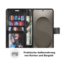 Hülle für Samsung Galaxy S26+ Wallet Case Kartenfächern & Standfunktion in Mandala Schwarz