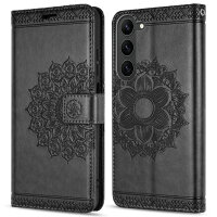 Hülle für Samsung Galaxy S26+ Wallet Case Kartenfächern & Standfunktion in Mandala Schwarz