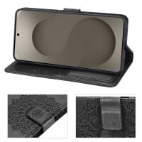 Hülle für Samsung Galaxy S26+ Wallet Case Kartenfächern & Standfunktion in Mandala Schwarz