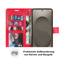 Hülle für Samsung Galaxy S26+ Wallet Case Kartenfächern & Standfunktion in Mandala Rot