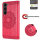 Hülle für Samsung Galaxy S26+ Wallet Case Kartenfächern & Standfunktion in Mandala Rot