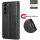 Hülle für Samsung Galaxy S26+ Wallet Case Kartenfächern & Standfunktion in Blume Schwarz