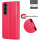 Hülle für Samsung Galaxy S26+ Wallet Case Kartenfächern & Standfunktion in Blume Rot
