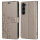 Hülle für Samsung Galaxy S26+ Wallet Case Kartenfächern & Standfunktion in Blume Grau