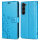 Hülle für Samsung Galaxy S26+ Wallet Case Kartenfächern & Standfunktion in Blume Blau