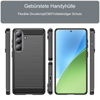 Carbon Hülle für Samsung Galaxy S26+ Handyhülle Back Cover Handy Tasche Bumper in Schwarz