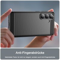 Carbon Hülle für Samsung Galaxy S26+ Handyhülle Back Cover Handy Tasche Bumper in Schwarz