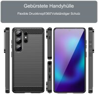 Carbon Hülle für Samsung Galaxy S26 Ultra Handyhülle Back Cover Handy Tasche Bumper Schwarz