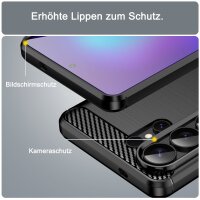Carbon Hülle für Samsung Galaxy S26 Ultra Handyhülle Back Cover Handy Tasche Bumper Schwarz