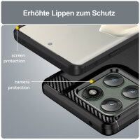 Carbon Hülle für Motorola Edge 60 Pro Schutzhülle in Schwarz