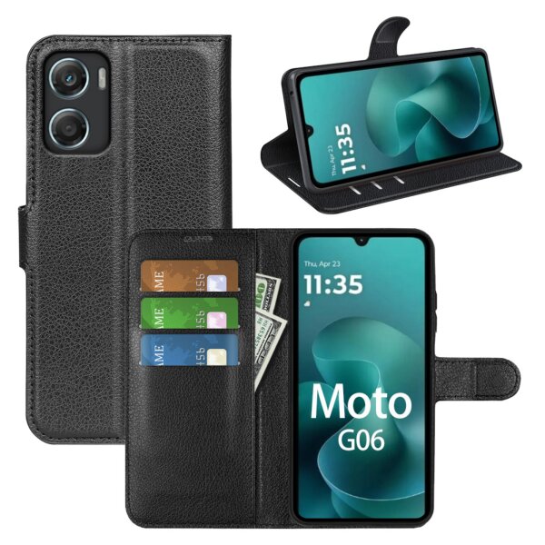 Klapphülle für Motorola Moto G06 / G06 Power, Hülle Handyhülle Flip Cover Case Schutzhülle Etui in Schwarz