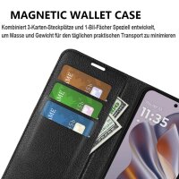 Klapphülle für Motorola Moto Edge 50 Neo, Hülle Handyhülle Flip Cover Case Schutzhülle Etui in Schwarz