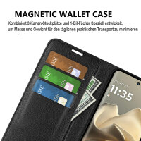 Klapphülle für Motorola Moto Edge 60 Pro, Hülle Handyhülle Flip Cover Case Schutzhülle Etui in Schwarz