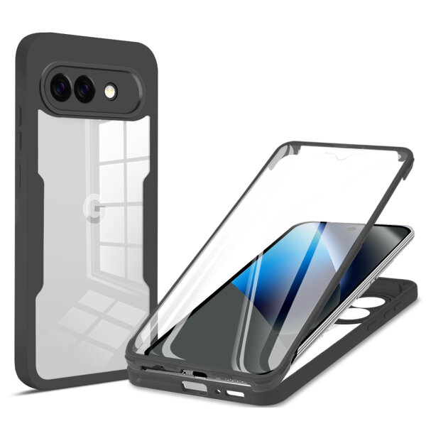 360° Hülle für Google Pixel 10A Rundum vollschutz mit Integriertem Displayschutz Schwarz