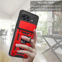 Outdoor Panzer Hülle für Google Pixel 10A Handyhülle mit Kameraschutz Ringhalter Cover Rot