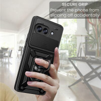 Outdoor Panzer Hülle für Google Pixel 10A Handyhülle mit Kameraschutz Ringhalter Cover Schwarz