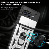 Outdoor Panzer Hülle für Google Pixel 10A Handyhülle mit Kameraschutz Ringhalter Cover Silber