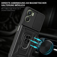 Outdoor Panzer Hülle für Motorola Moto G06 / G06 Power Handyhülle mit Kameraschutz Ringhalter Schwarz