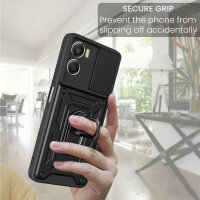 Outdoor Panzer Hülle für Motorola Moto G06 / G06 Power Handyhülle mit Kameraschutz Ringhalter Schwarz