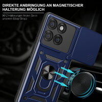 Outdoor Panzer Hülle für Motorola Edge 60 Pro Handyhülle mit Kameraschutz Ringhalter Blau