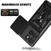 Outdoor Panzer Hülle für Motorola Edge 60 Pro Handyhülle mit Kameraschutz Ringhalter Schwarz
