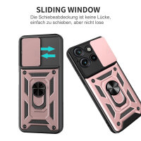Outdoor Panzer Hülle für Motorola Edge 60 Neo Handyhülle mit Kameraschutz Ringhalter Rosegold