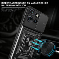 Outdoor Panzer Hülle für Motorola Edge 60 Neo Handyhülle mit Kameraschutz Ringhalter Schwarz
