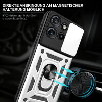 Outdoor Panzer Hülle für Motorola Edge 60 Neo Handyhülle mit Kameraschutz Ringhalter Silber