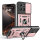 Outdoor Panzer Hülle für Motorola Moto G17 Handyhülle mit Kameraschutz Ringhalter Rosegold
