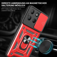 Outdoor Panzer Hülle für Motorola Moto G17 Handyhülle mit Kameraschutz Ringhalter Rot