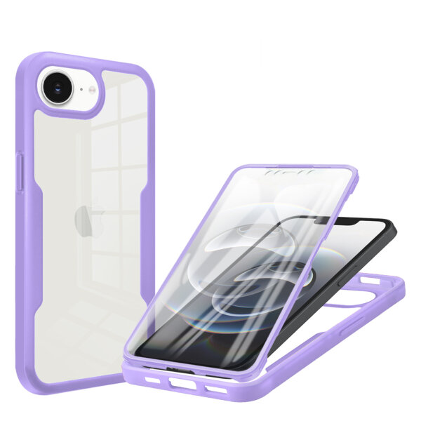 360° Grad Hülle für Apple iPhone 17E vollschutz Integriertem Displayschutz Lila