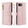 Handykette iPhone 17E Hülle mit Band Handyhülle Kartenfächer PU Leder Umhängetasche Rosa