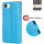 Hülle für iPhone 17E Handy Tasche Handyhülle Schutzhülle Klapphülle Blume Blau