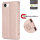 Hülle für iPhone 17E Handy Tasche Handyhülle Schutzhülle Klapphülle Blume Rosegold