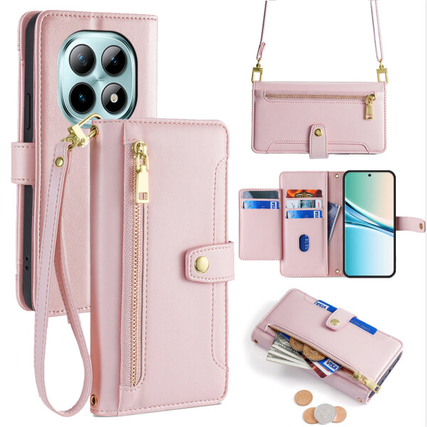 Handykette PU Leder für Xiaomi Redmi Note 15 4G / 5G Rosa