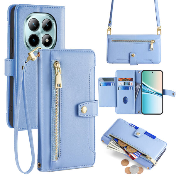 Handykette PU Leder für Xiaomi Redmi Note 15 4G / 5G Hellblau