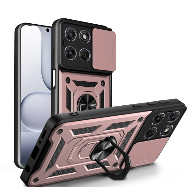 Outdoor Panzer Hülle für Motorola Moto G77 Rosegold