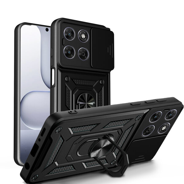 Outdoor Panzer Hülle für Motorola Moto G77 Schwarz