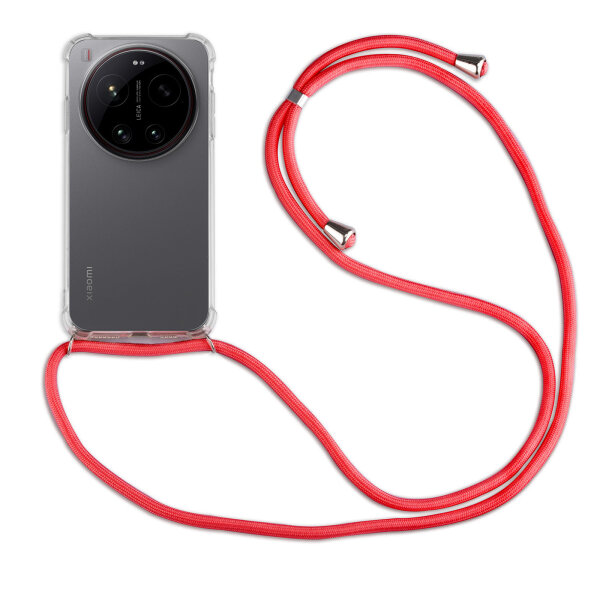Handykett für Xiaomi 17 Ultra Hülle mit Kordel Handyhülle mit Band in Rot