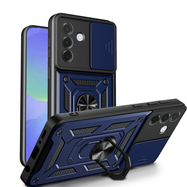Outdoor Panzer Hülle für Samsung Galaxy A57 mit Kameraschutz Ringhalter Bumper Galaxy A57 Blau