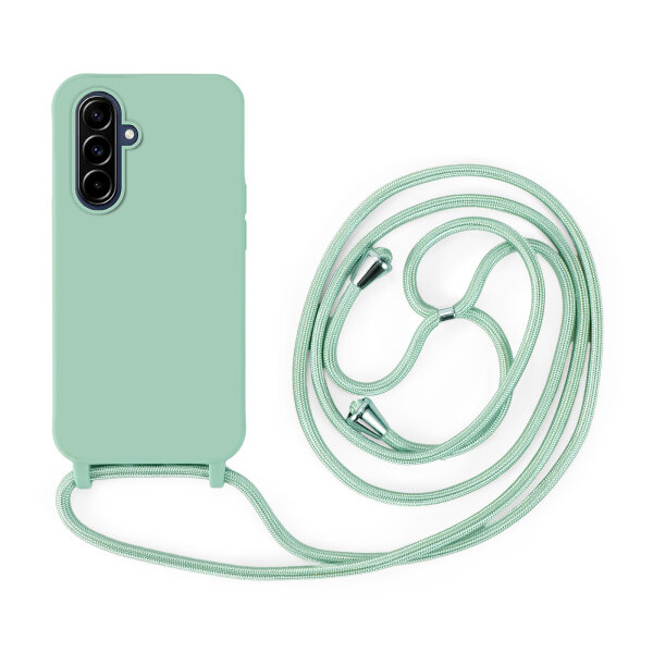 Handykette für Samsung Galaxy A57 Hanyhülle mit Band Hülle mit Kodel Smartphone Halskette Mintgrün
