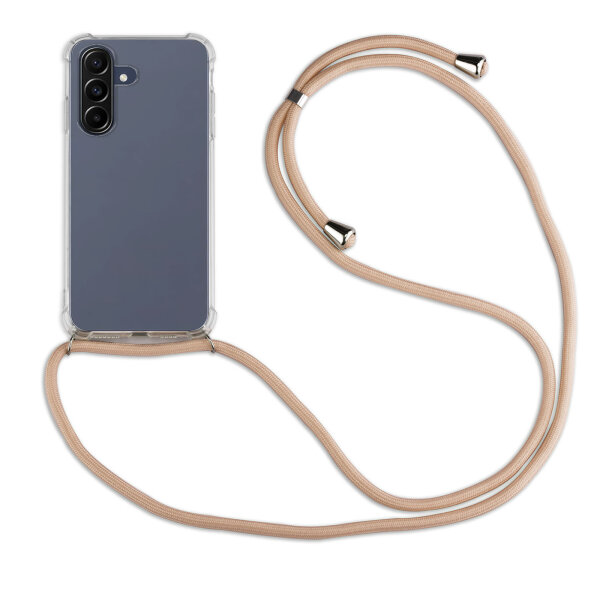 Handykette für Samsung Galaxy A57 Handyhülle mit Band in Beige / Braun