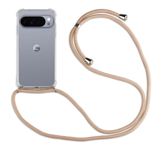 Handykette für Google Pixel 10 Pro XL Handyhülle mit Band Hülle Kordel in Beige / Braun