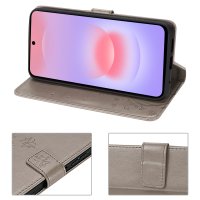 Handy Tasche für Samsung Galaxy A37 / A36 Hülle Handyhülle Klapphülle Wallet Case Grau