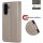Handy Tasche für Samsung Galaxy A37 / A36 Hülle Handyhülle Klapphülle Wallet Case Grau